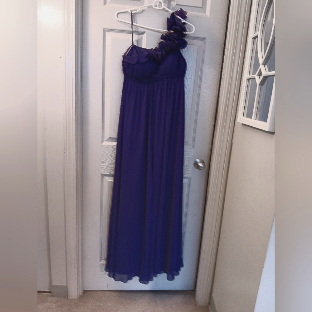 Purple Evening Gown Off Shoulder No Brand size S